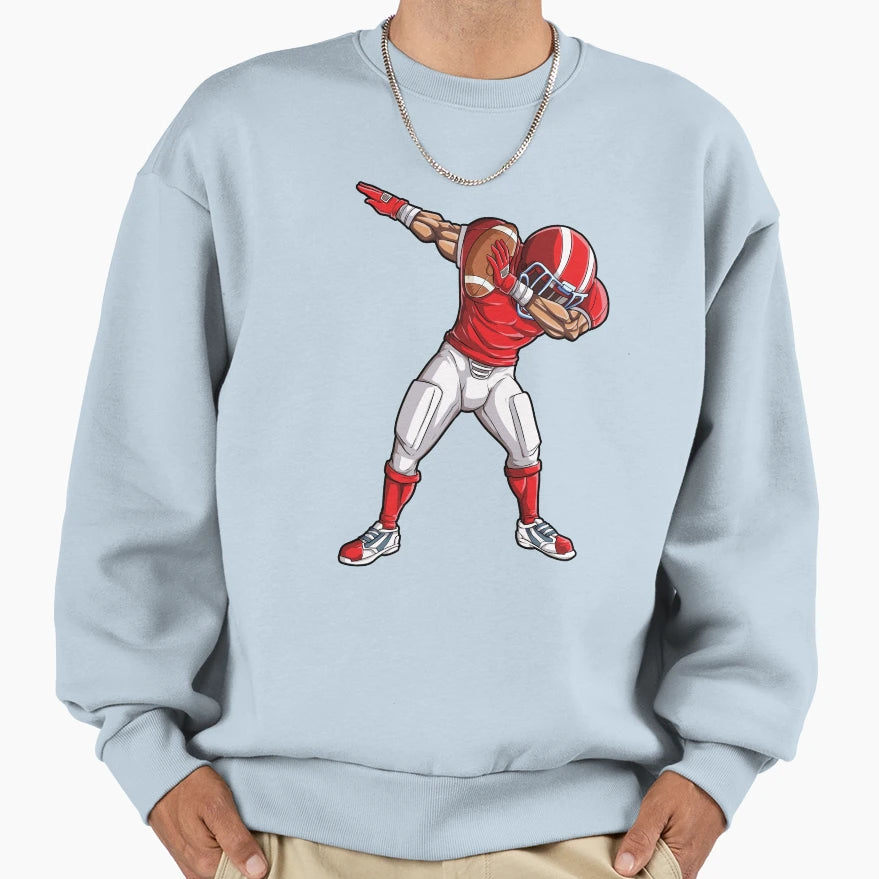 Dabbing Football Player Sports T-Shirt - Aesthetic Graphic for Adults - T-Shirt, Sweatshirt, Hoodie