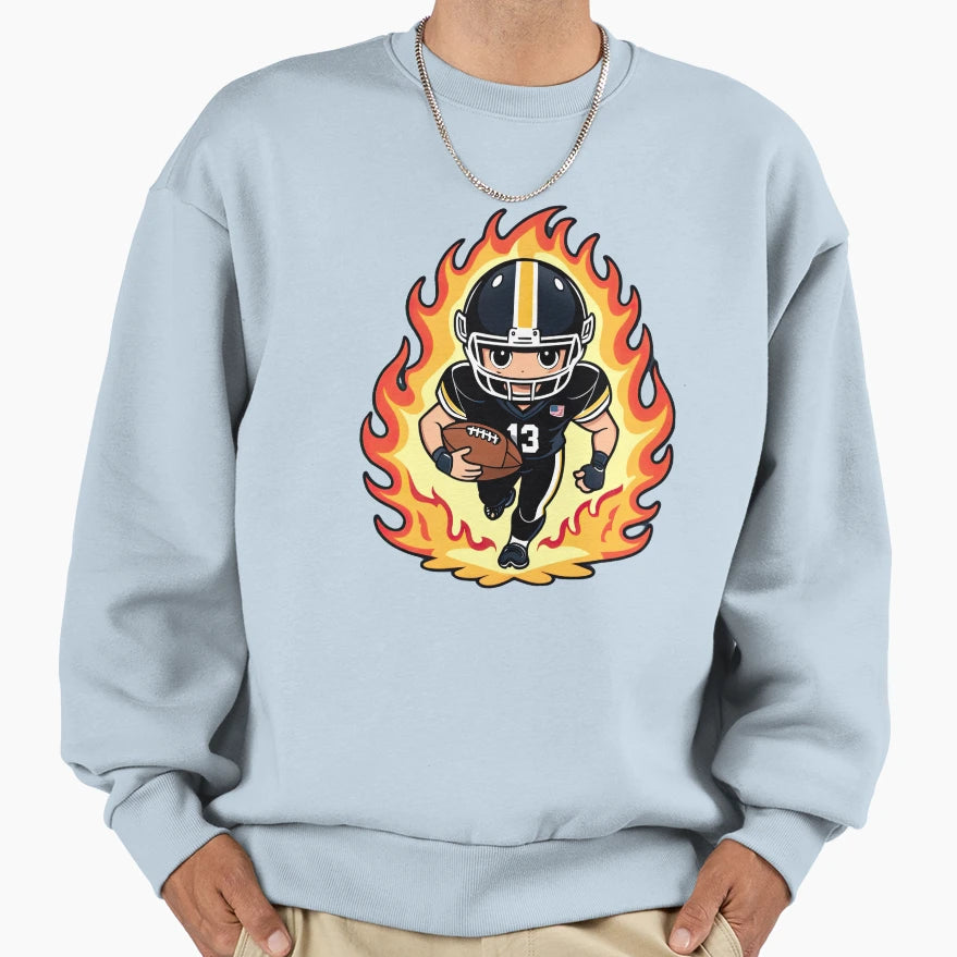 American Football Player Sweatshirt - Unique Graphic Unisex - T-Shirt, Sweatshirt, Hoodie