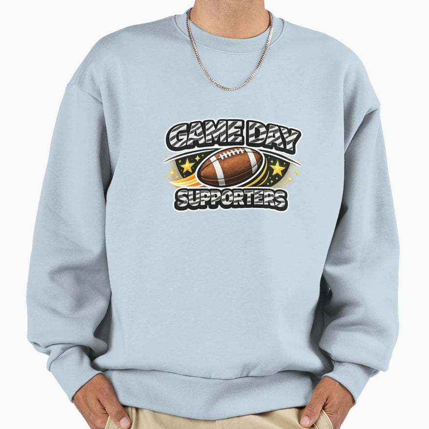 Game Day Supporters Fire Football Sweatshirt - Casual Everyday Wear Unisex - T-Shirt, Sweatshirt, Hoodie