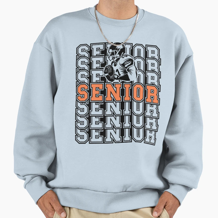 Senior Football Player Grad Sport Sweatshirt - Unique Graphic for Adults - T-Shirt, Sweatshirt, Hoodie