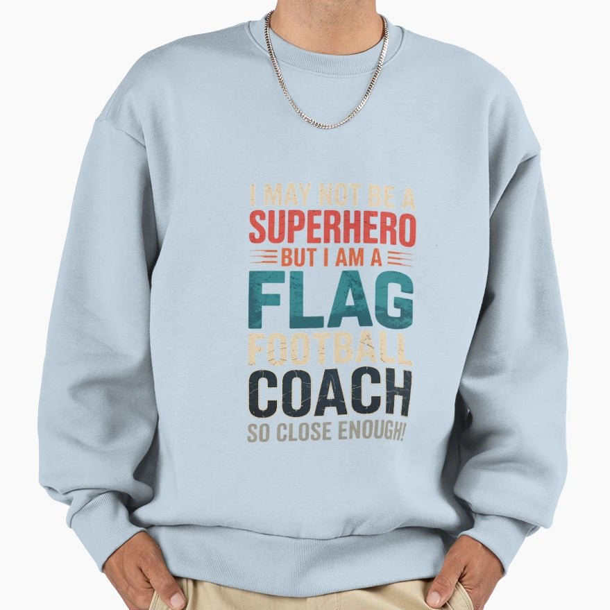 Flag Football Coach Sweatshirt - Minimalist Print for Adults - T-Shirt, Sweatshirt, Hoodie