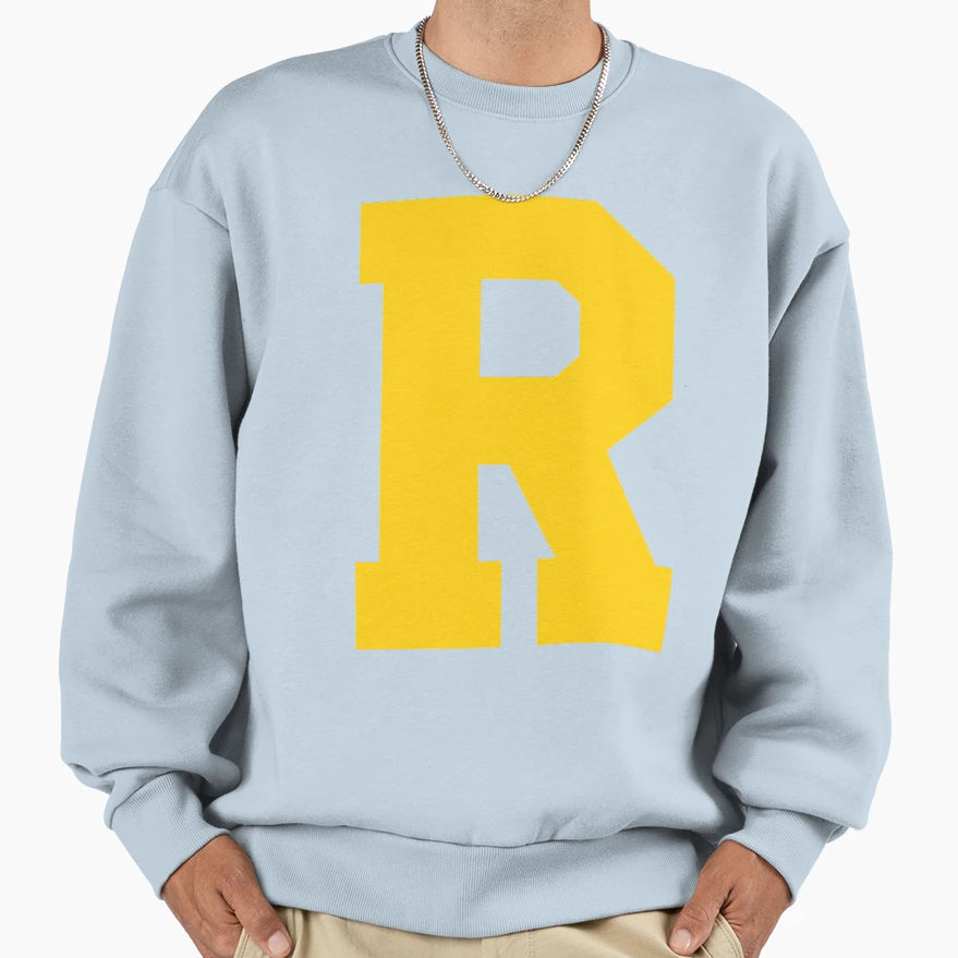 Alphabet Yellow R Sports Letter R Sweatshirt - Minimalist Print Men Women - T-Shirt, Sweatshirt, Hoodie
