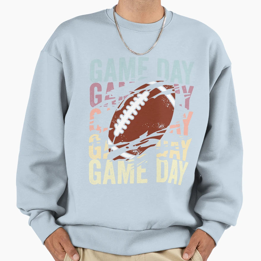 Game Day Football Distressed Sweatshirt - Unique Graphic for Adults - T-Shirt, Sweatshirt, Hoodie
