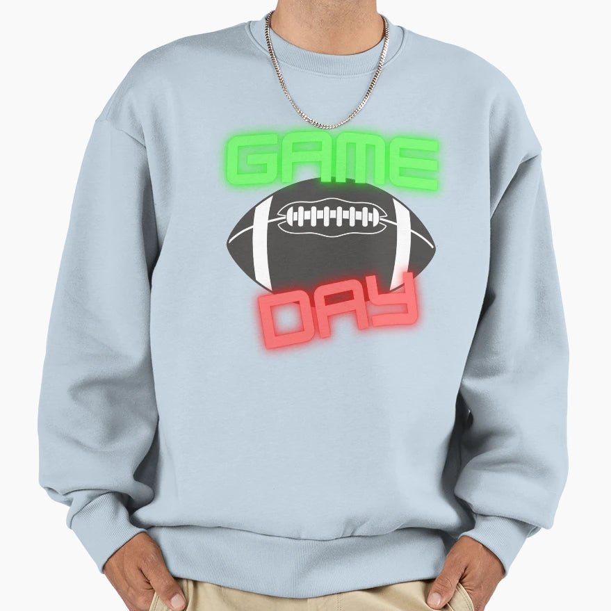 Game Day Neon Football Sweatshirt - Streetwear Style for Adults - T-Shirt, Sweatshirt, Hoodie