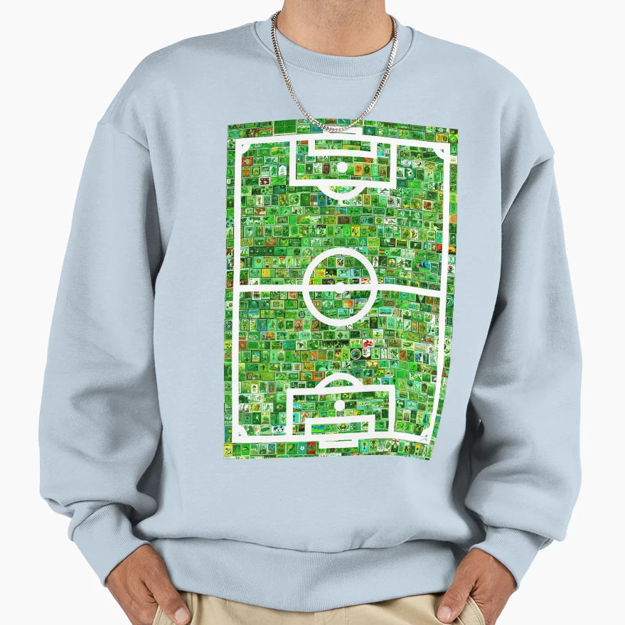 Soccer Stamps Field Sweatshirt - Fun Novelty Design for Adults - T-Shirt, Sweatshirt, Hoodie