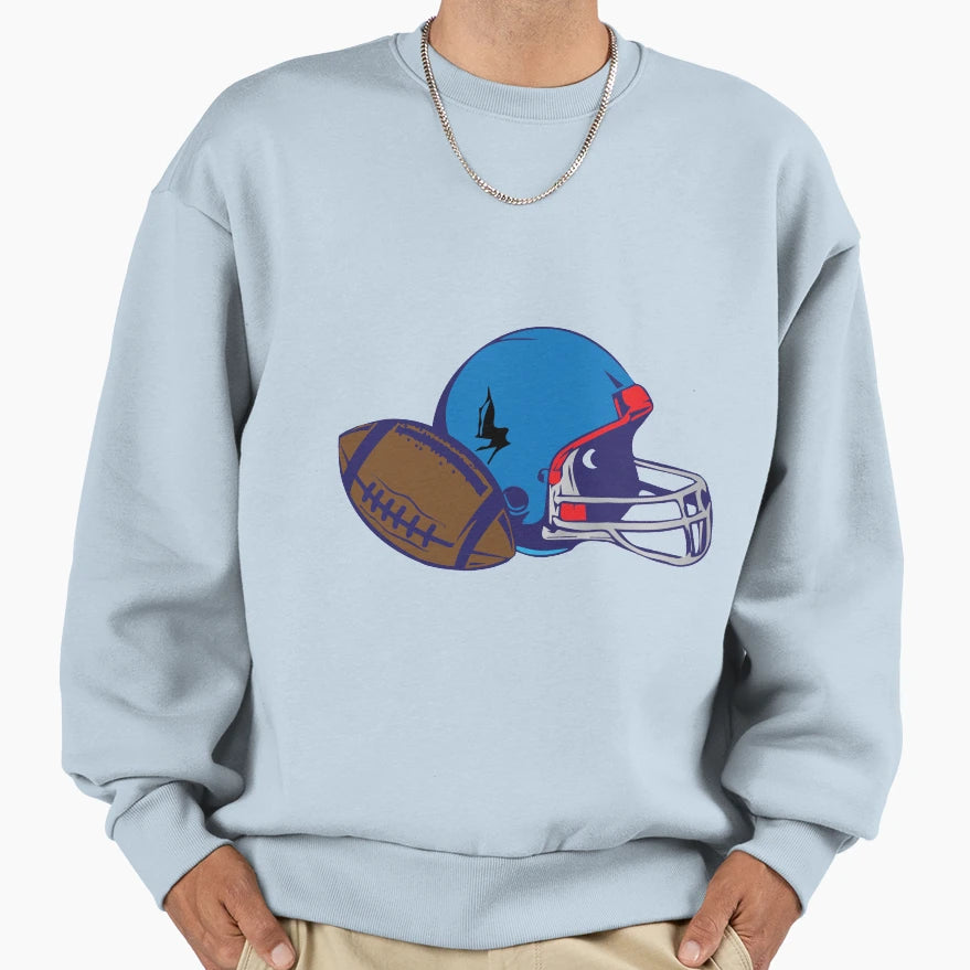 Football Helmet American Football Sweatshirt - Graphic Print Men Women - T-Shirt, Sweatshirt, Hoodie