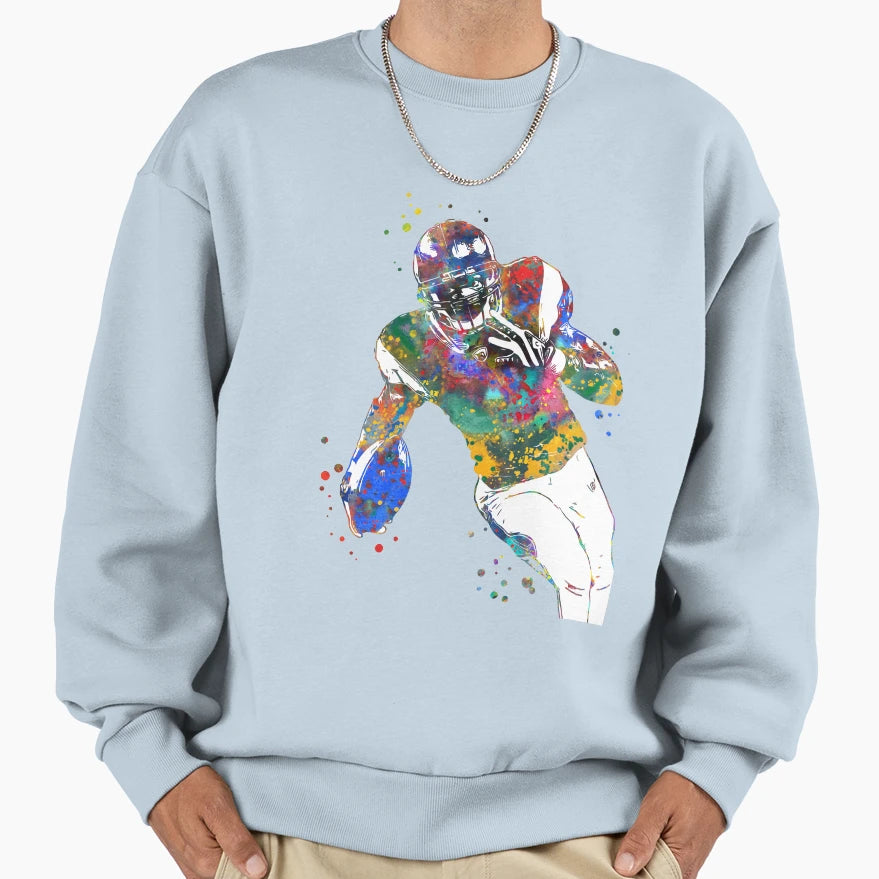 American Football Player Sweatshirt - Trendy Graphic Men Women - T-Shirt, Sweatshirt, Hoodie