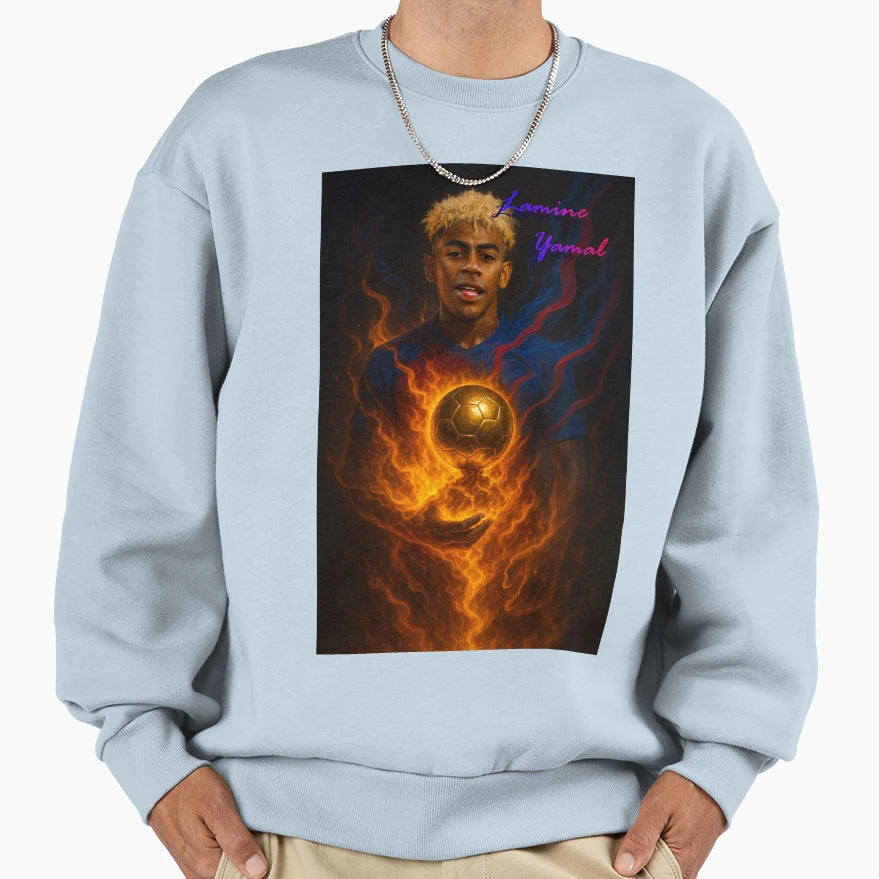 Lamine Yamal Golden Ball Sweatshirt - Custom Art Print Unisex - T-Shirt, Sweatshirt, Hoodie