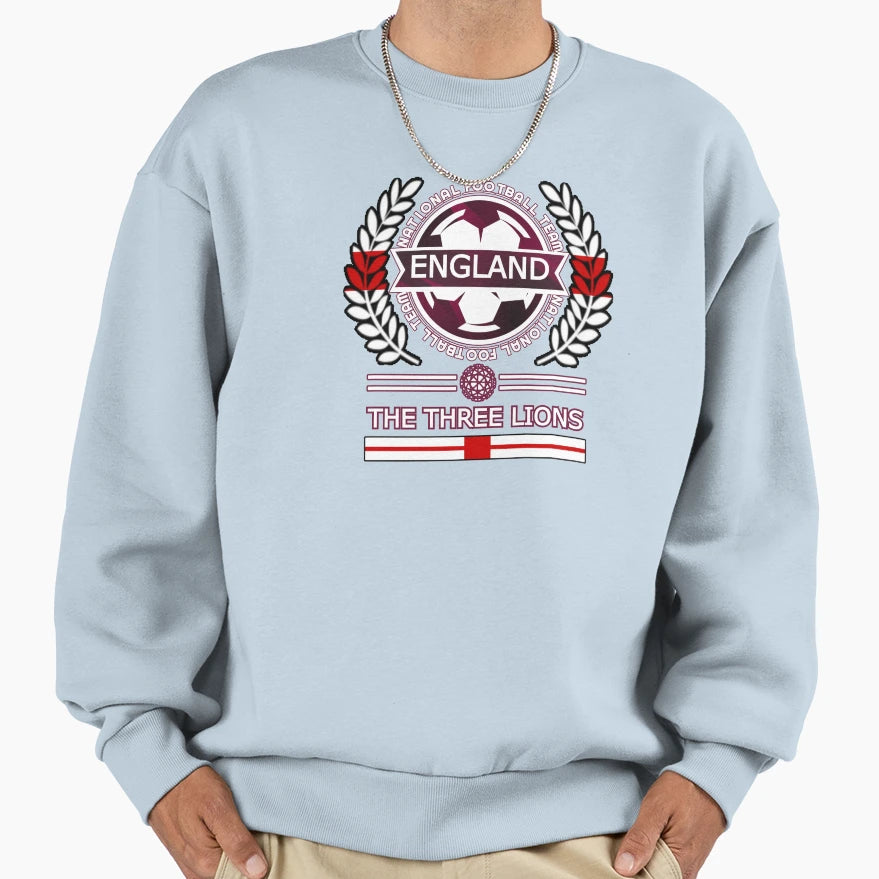 England New Football Supporters Sweatshirt - Novelty Apparel for Adults - T-Shirt, Sweatshirt, Hoodie