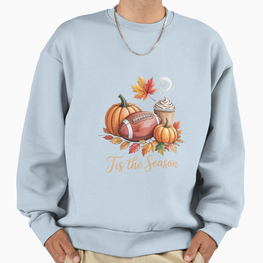 Pumpkin Spice Football Tis Sweatshirt - Casual Everyday Wear for Adults - T-Shirt, Sweatshirt, Hoodie