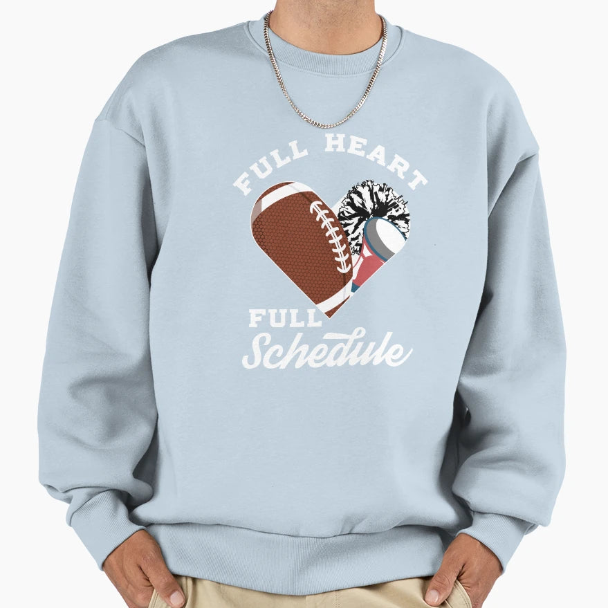 Football Cheerleading Heart Sports Sweatshirt - Novelty Apparel for Adults - T-Shirt, Sweatshirt, Hoodie