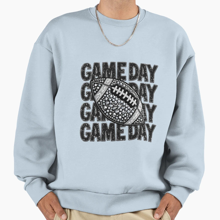 Game Day Football Png Faux Sweatshirt - Aesthetic Graphic Unisex - T-Shirt, Sweatshirt, Hoodie
