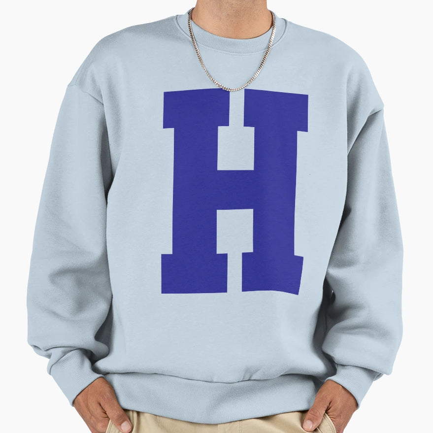 Alphabet Blue H Sports Letter H Sweatshirt - Fun Novelty Design Unisex - T-Shirt, Sweatshirt, Hoodie