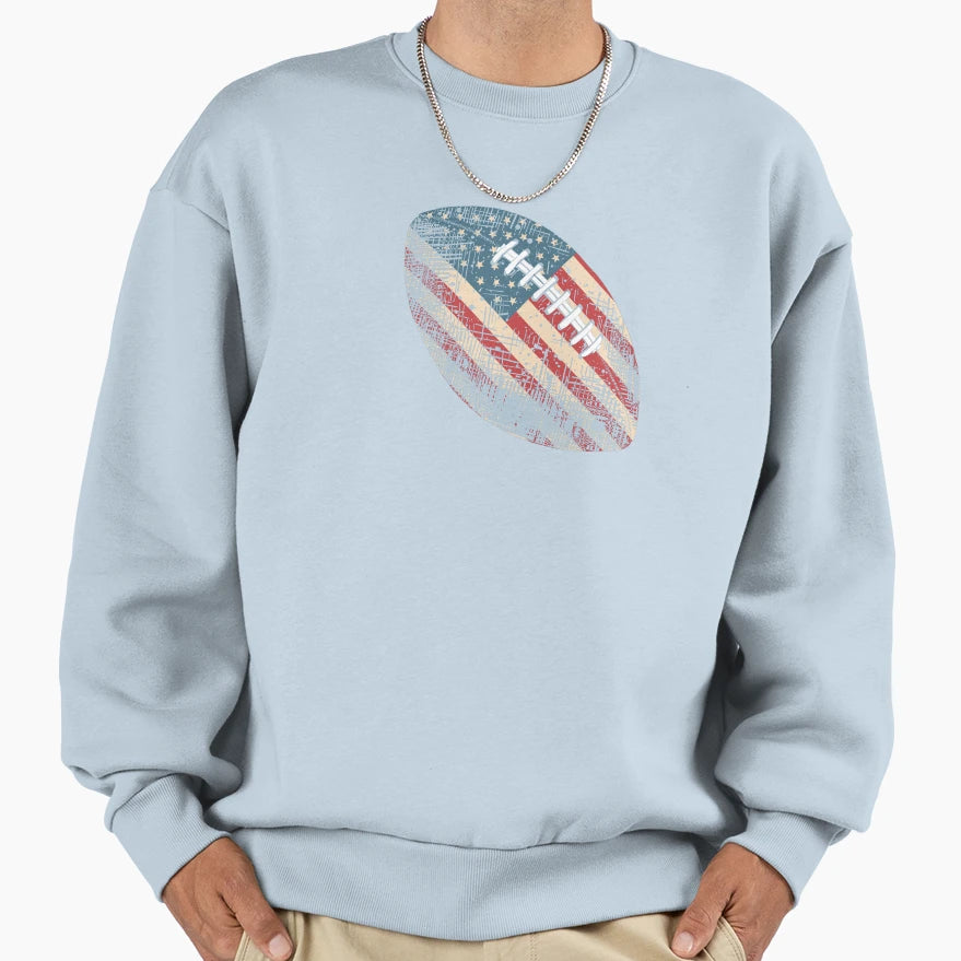 Football Patriotic American Usa Sweatshirt - Aesthetic Graphic for Adults - T-Shirt, Sweatshirt, Hoodie