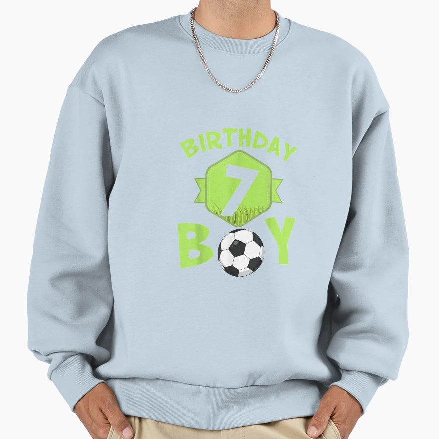 7 Th Birthday Soccer Sweatshirt - Minimalist Print Men Women - T-Shirt, Sweatshirt, Hoodie