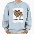 Game Day Leopard Heart Football Sweatshirt - Graphic Print Men Women - T-Shirt, Sweatshirt, Hoodie