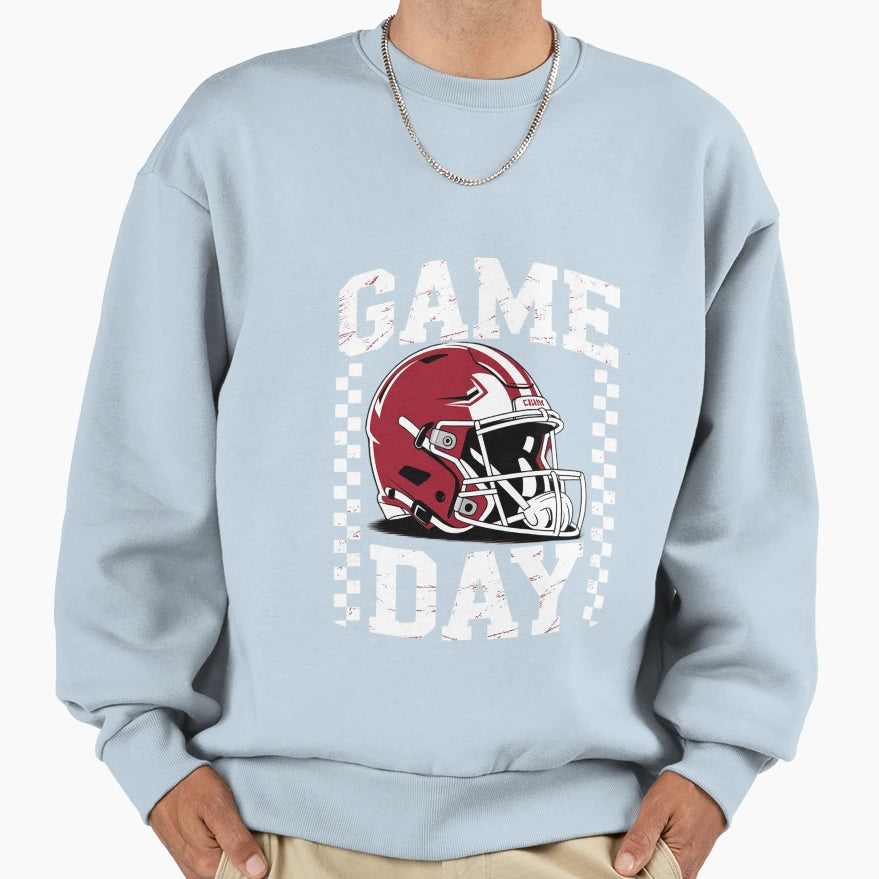 Game Day Coquette Bow Football Checkered Sweatshirt - Graphic Print Unisex - T-Shirt, Sweatshirt, Hoodie