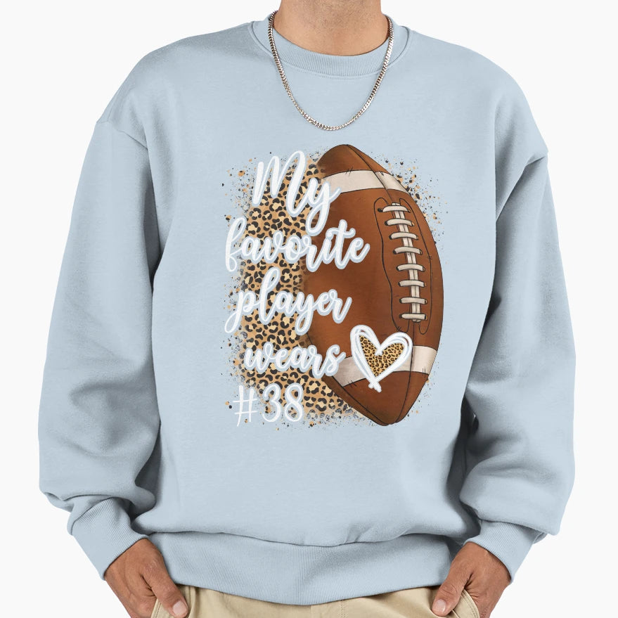 My Favorite Player Wears 38 Football T-Shirt - Graphic Print for Adults - T-Shirt, Sweatshirt, Hoodie