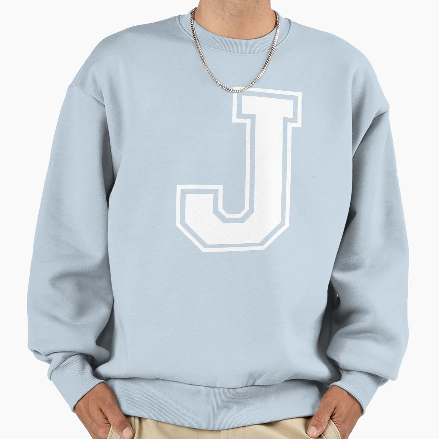 Letter J Alphabet Sweatshirt - Graphic Print Men Women - T-Shirt, Sweatshirt, Hoodie