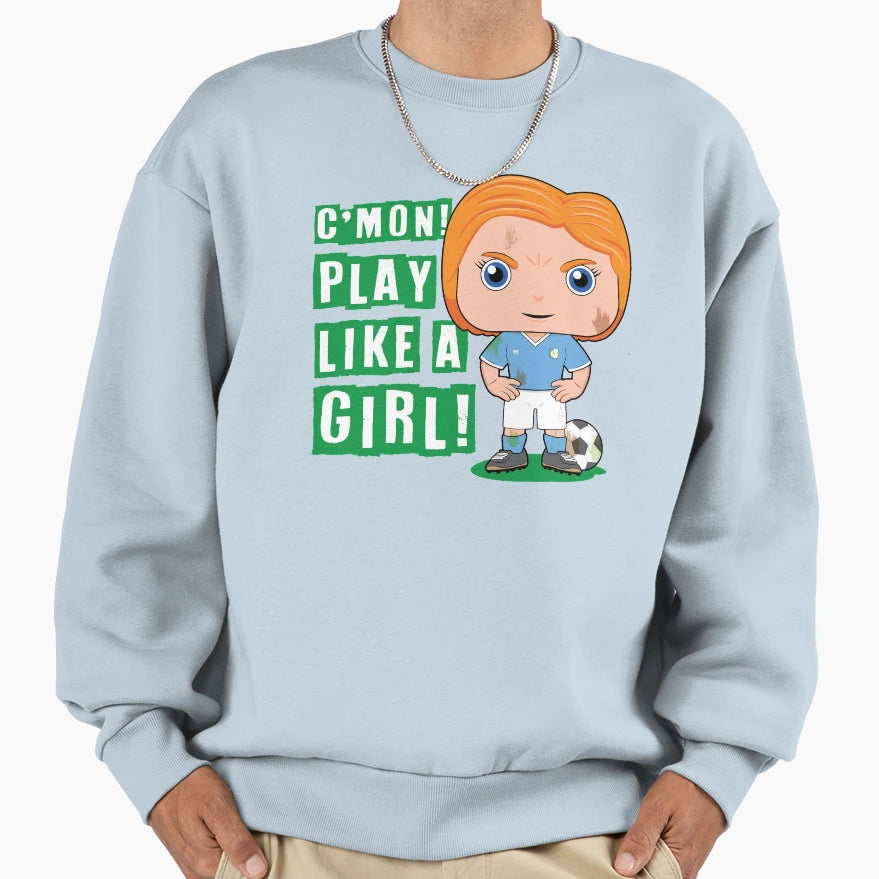 Cmon Play Like Soccer Sweatshirt - Minimalist Print for Adults - T-Shirt, Sweatshirt, Hoodie