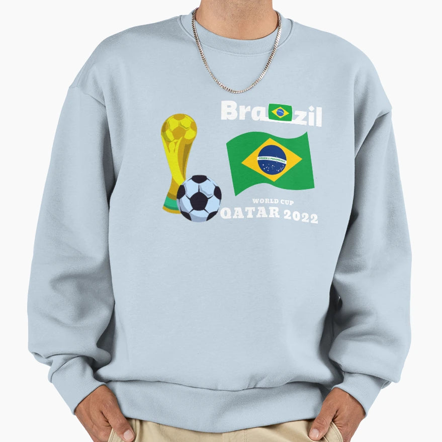World Cup Qatar 2022 Brazil Team Sweatshirt - Unique Graphic Unisex - T-Shirt, Sweatshirt, Hoodie