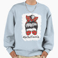 Bleached Football Mom Life Messy Sweatshirt - Casual Everyday Wear Unisex - T-Shirt, Sweatshirt, Hoodie
