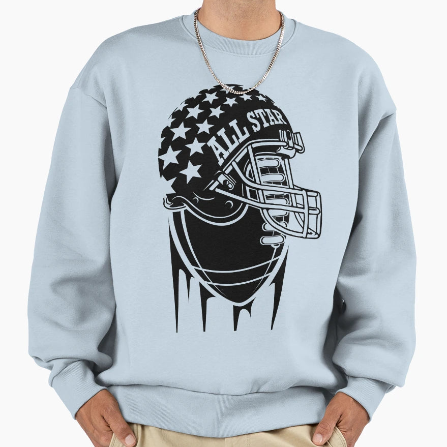 American Football Allstar Helmet Sweatshirt - Unique Graphic Unisex - T-Shirt, Sweatshirt, Hoodie