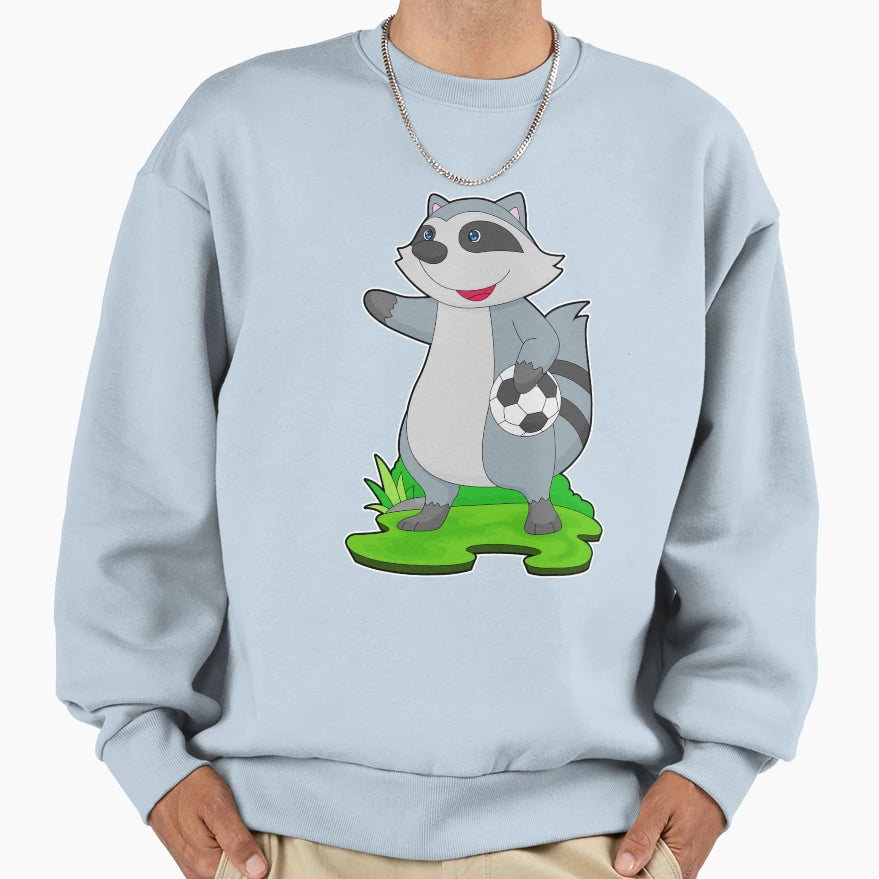 Racoon Soccer Player Soccer Sweatshirt - Minimalist Print Men Women - T-Shirt, Sweatshirt, Hoodie