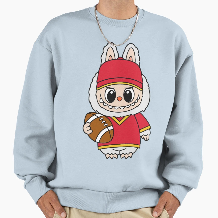 Labubu American Football Player Sweatshirt - Aesthetic Graphic Men Women - T-Shirt, Sweatshirt, Hoodie
