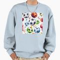 Watercolor Soccer Ball Pattern Sweatshirt - Trendy Graphic Men Women - T-Shirt, Sweatshirt, Hoodie