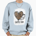 Game Day Leopard Heart Football Sweatshirt - Fun Novelty Design Men Women - T-Shirt, Sweatshirt, Hoodie