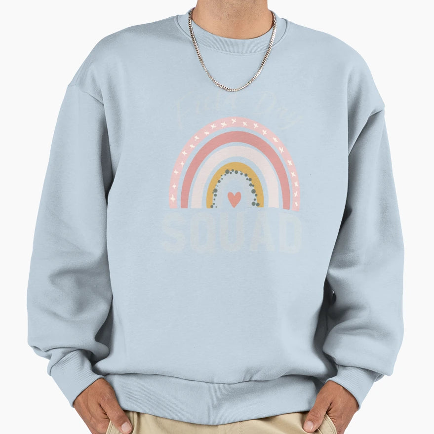 Boho Rainbow Field Day Squad Sweatshirt - Casual Everyday Wear Men Women - T-Shirt, Sweatshirt, Hoodie