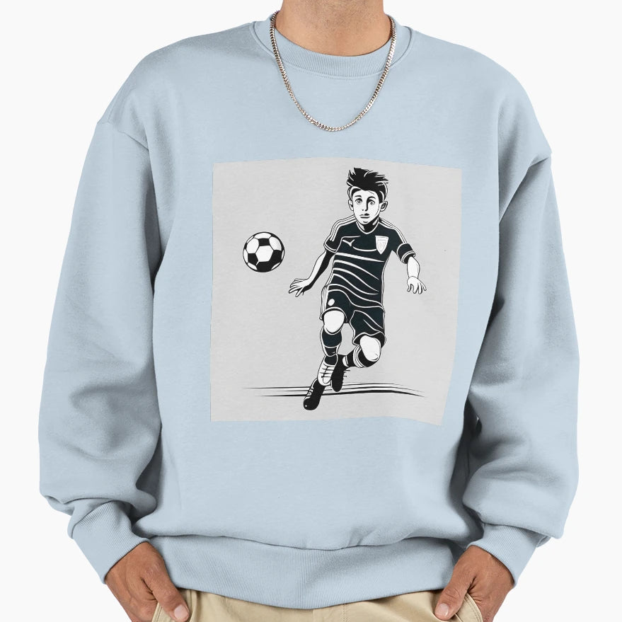 Soccer Player Dribbling Sweatshirt - Graphic Print Men Women - T-Shirt, Sweatshirt, Hoodie