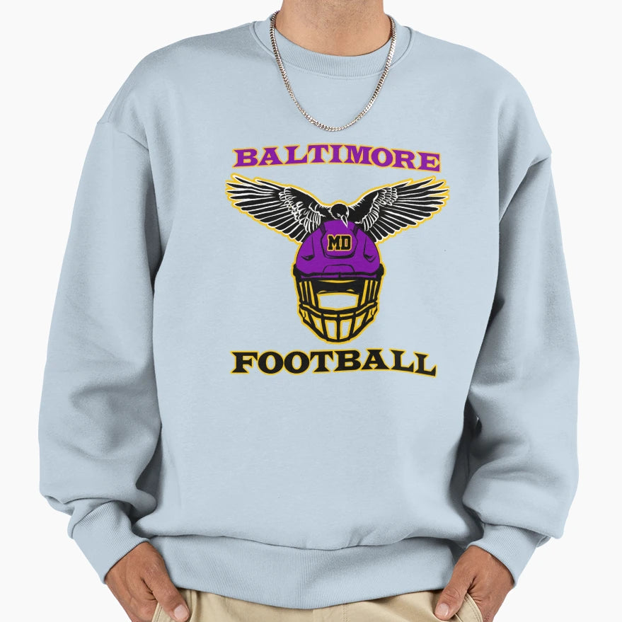 Baltimore Football Sweatshirt - Graphic Print Men Women - T-Shirt, Sweatshirt, Hoodie