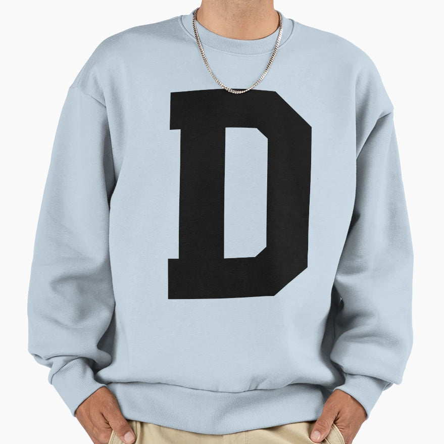Alphabet Black D Sports Letter D Sweatshirt - Fun Novelty Design for Adults - T-Shirt, Sweatshirt, Hoodie