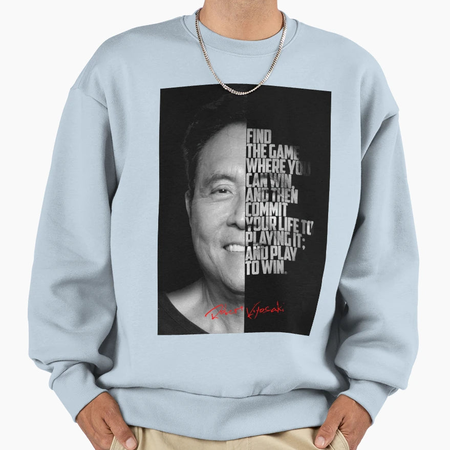 Black And White Robert Kiyosaki Rich Sweatshirt - Graphic Print for Adults - T-Shirt, Sweatshirt, Hoodie