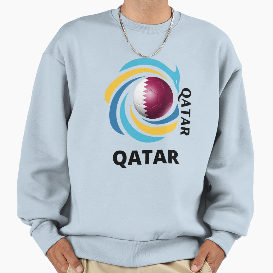 Qatar Football Soccer Team Qatar Sweatshirt - Trendy Graphic for Adults - T-Shirt, Sweatshirt, Hoodie