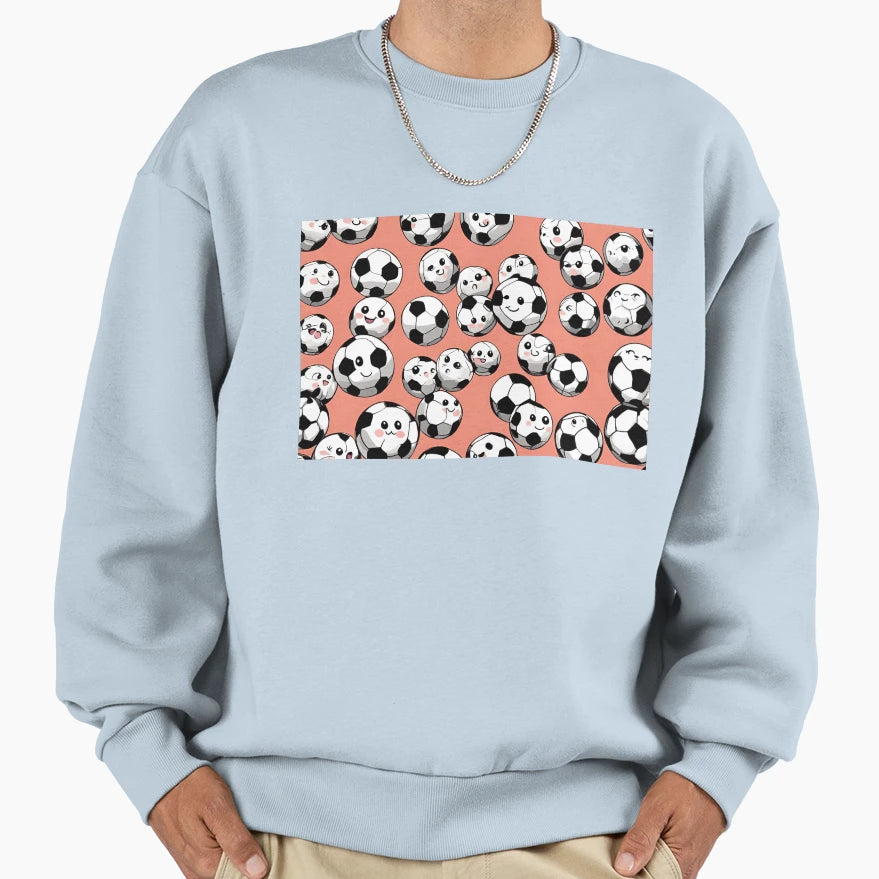 Kawaii Soccer Ball Aesthetic Sweatshirt - Custom Art Print Men Women - T-Shirt, Sweatshirt, Hoodie