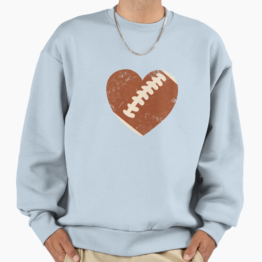 Football Heart Valentines Day Sweatshirt - Novelty Apparel Men Women - T-Shirt, Sweatshirt, Hoodie