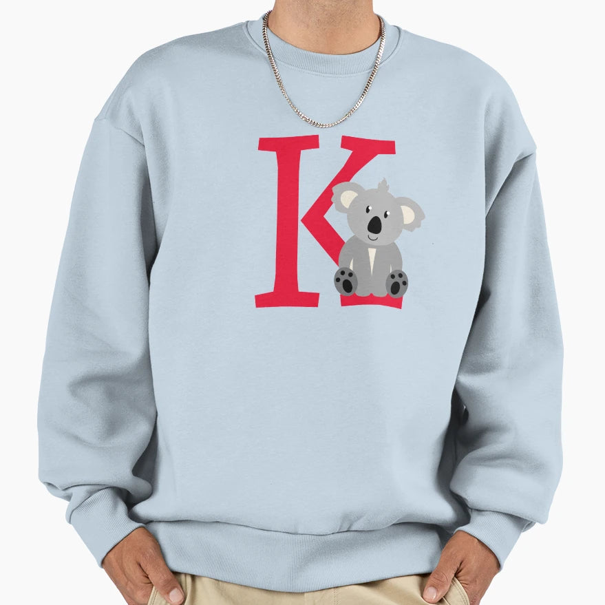 Alphabet Letter K Sweatshirt - Minimalist Print Unisex - T-Shirt, Sweatshirt, Hoodie