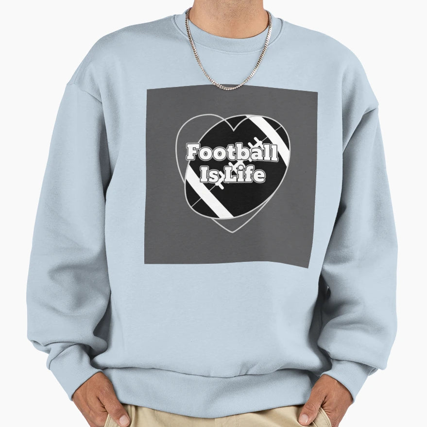 Football Is Life Heart Shaped Football Love T-Shirt - Unique Graphic Unisex - T-Shirt, Sweatshirt, Hoodie
