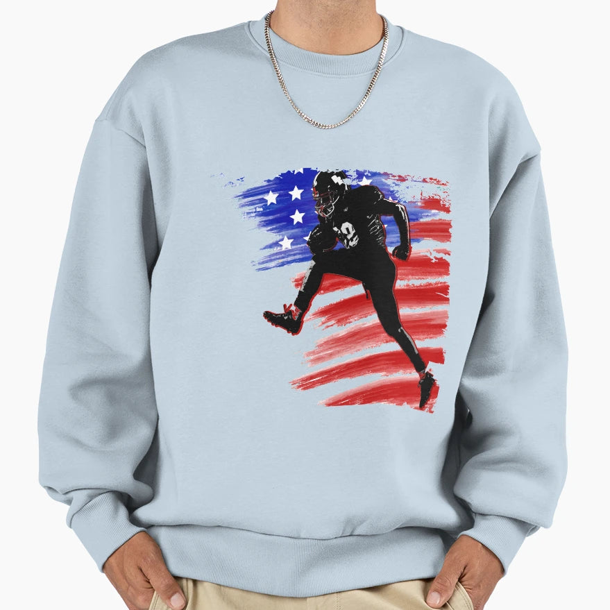 American Football Player America Usa Sweatshirt - Novelty Apparel Unisex - T-Shirt, Sweatshirt, Hoodie