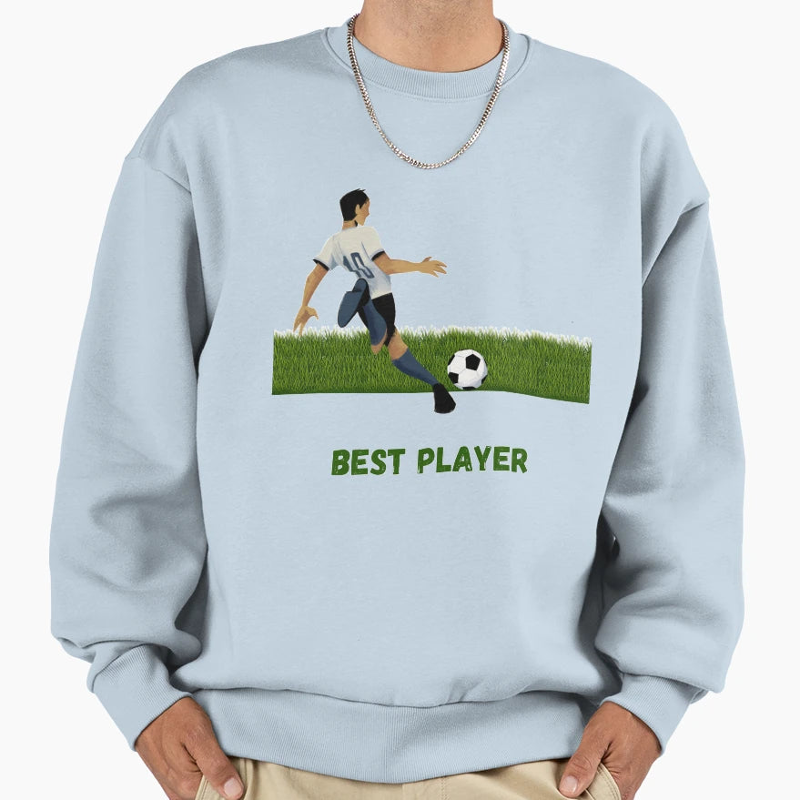 Best Player Football Sweatshirt - Minimalist Print Men Women - T-Shirt, Sweatshirt, Hoodie