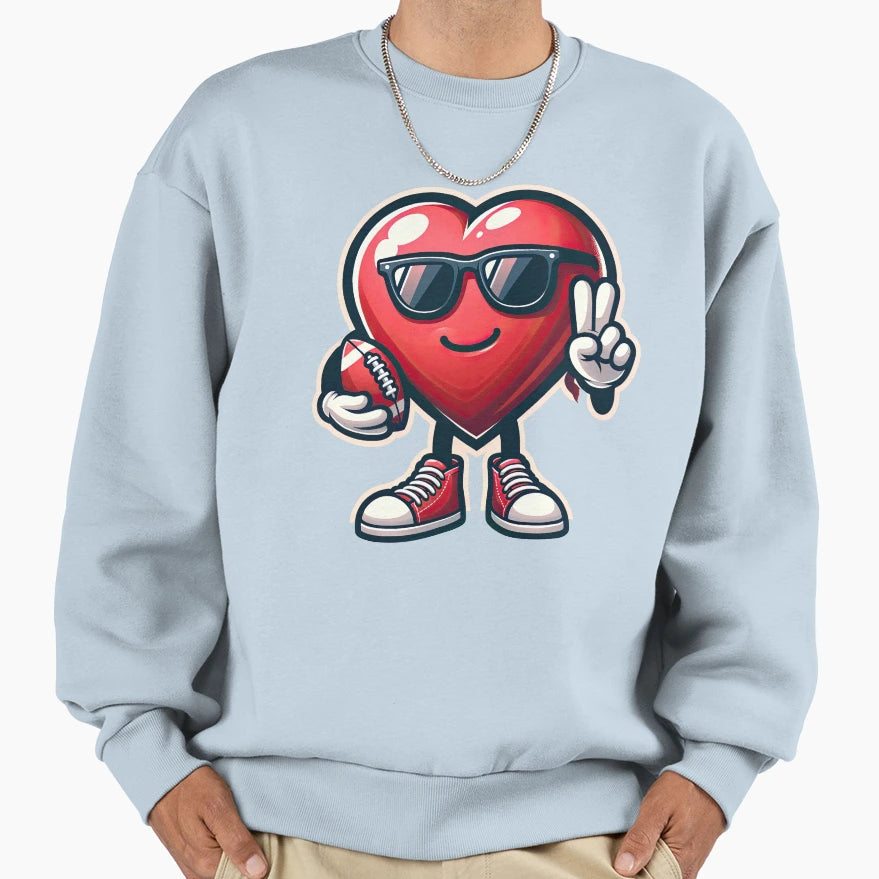 Heart American Football T-Shirt - Casual Everyday Wear Men Women - T-Shirt, Sweatshirt, Hoodie