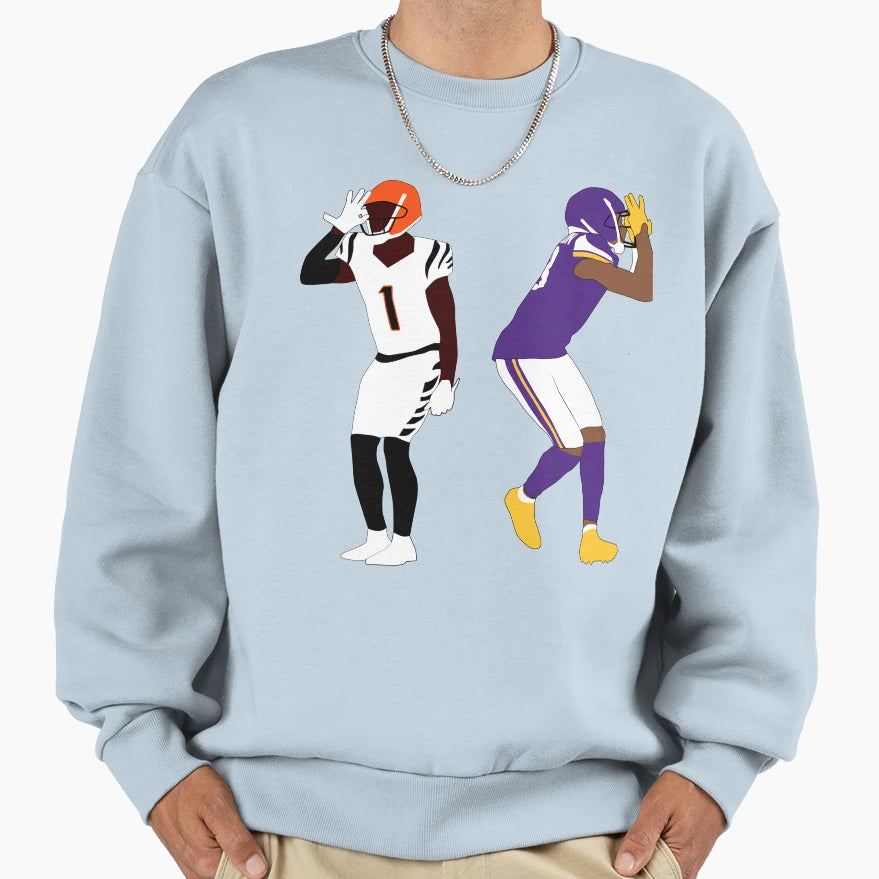 Griddy Duo JJ And Jammar Chase Sweatshirt - Aesthetic Graphic for Adults - T-Shirt, Sweatshirt, Hoodie