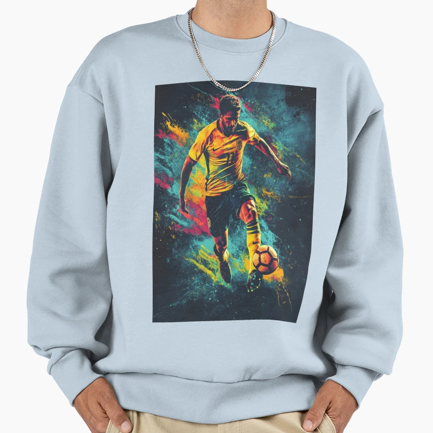 Abstract Depiction Football Player Sweatshirt - Graphic Print Men Women - T-Shirt, Sweatshirt, Hoodie
