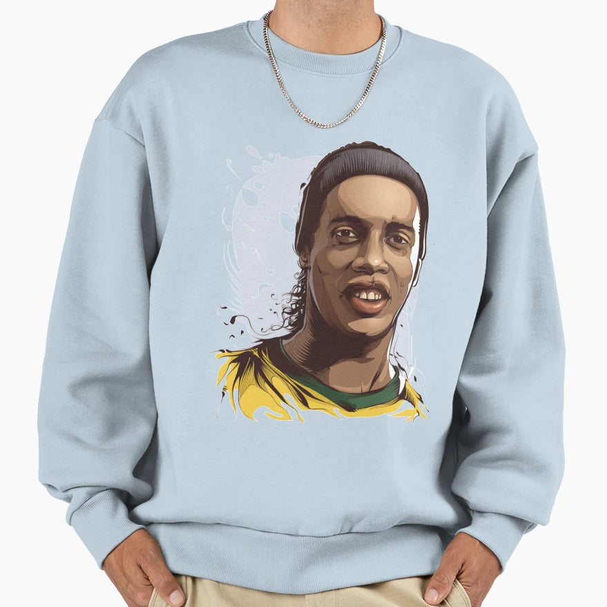 Illustration Ronaldinho Art Sweatshirt - Casual Everyday Wear Unisex - T-Shirt, Sweatshirt, Hoodie