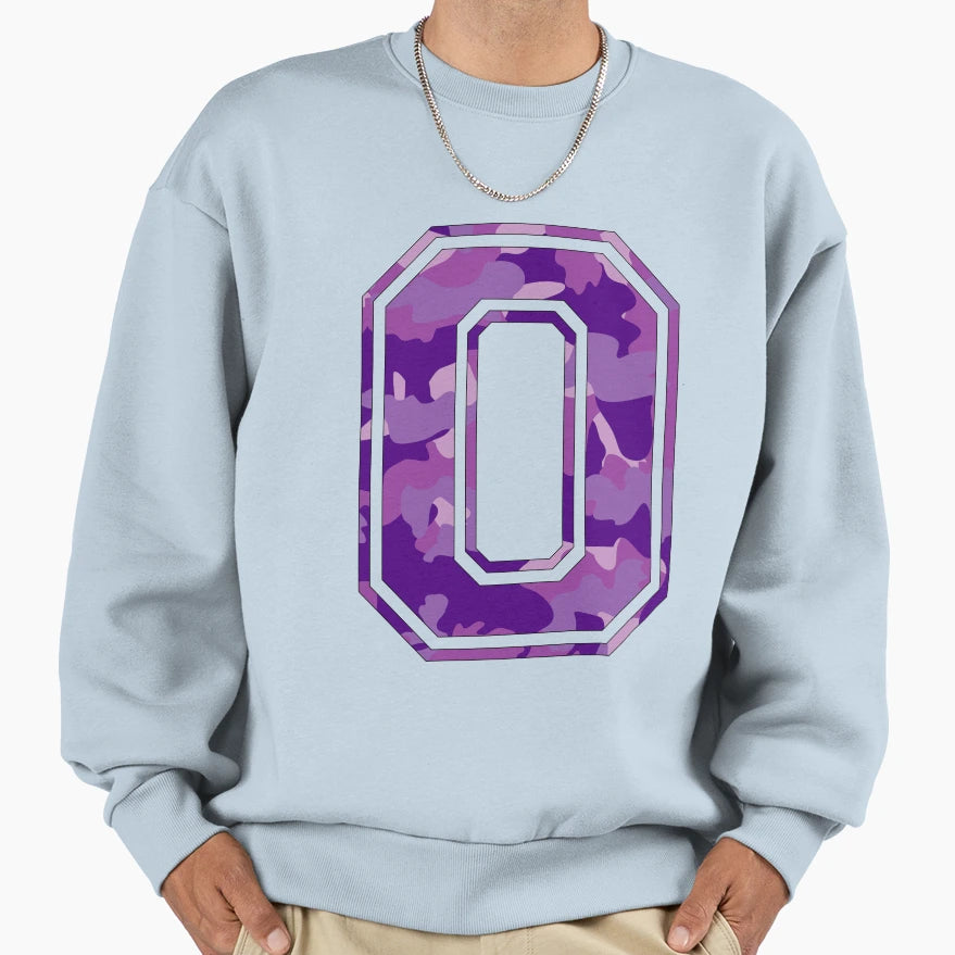 Team Sports Uniform Number 0 Purple Sweatshirt - Graphic Print Men Women - T-Shirt, Sweatshirt, Hoodie