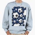 Soccer Ball Balls Pattern Blue Sweatshirt - Minimalist Print Unisex - T-Shirt, Sweatshirt, Hoodie