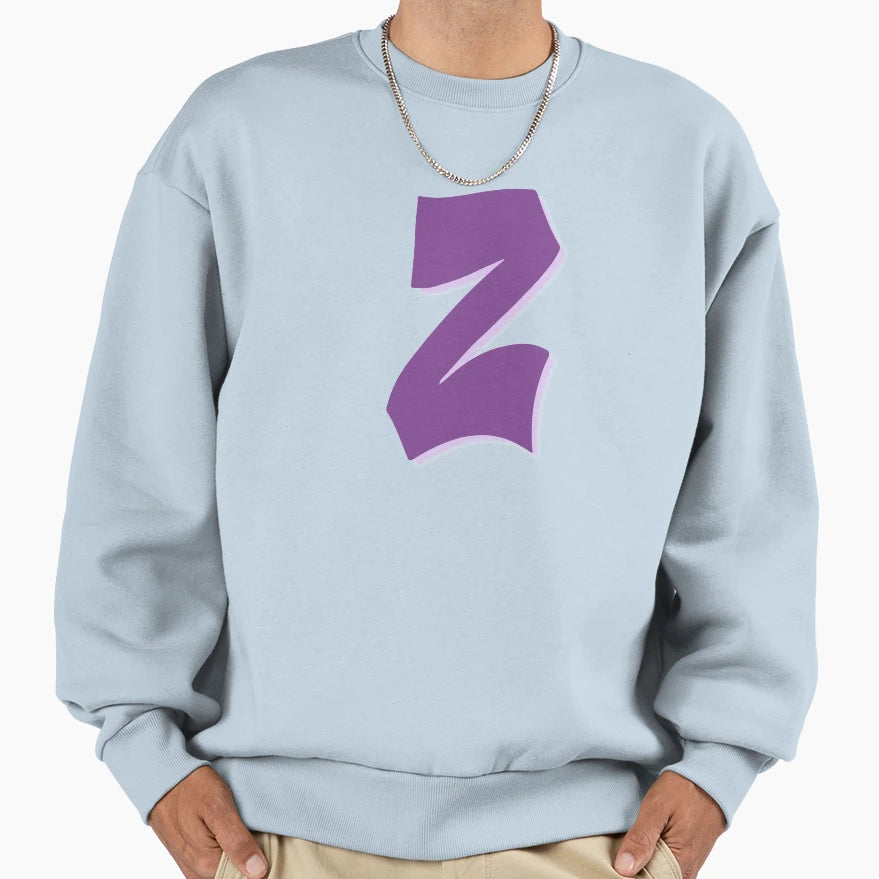 Purple Graffiti Letter Z Sweatshirt - Trendy Graphic for Adults - T-Shirt, Sweatshirt, Hoodie